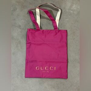Gucci Beauty Pink and Cream Reversible Tote Bag